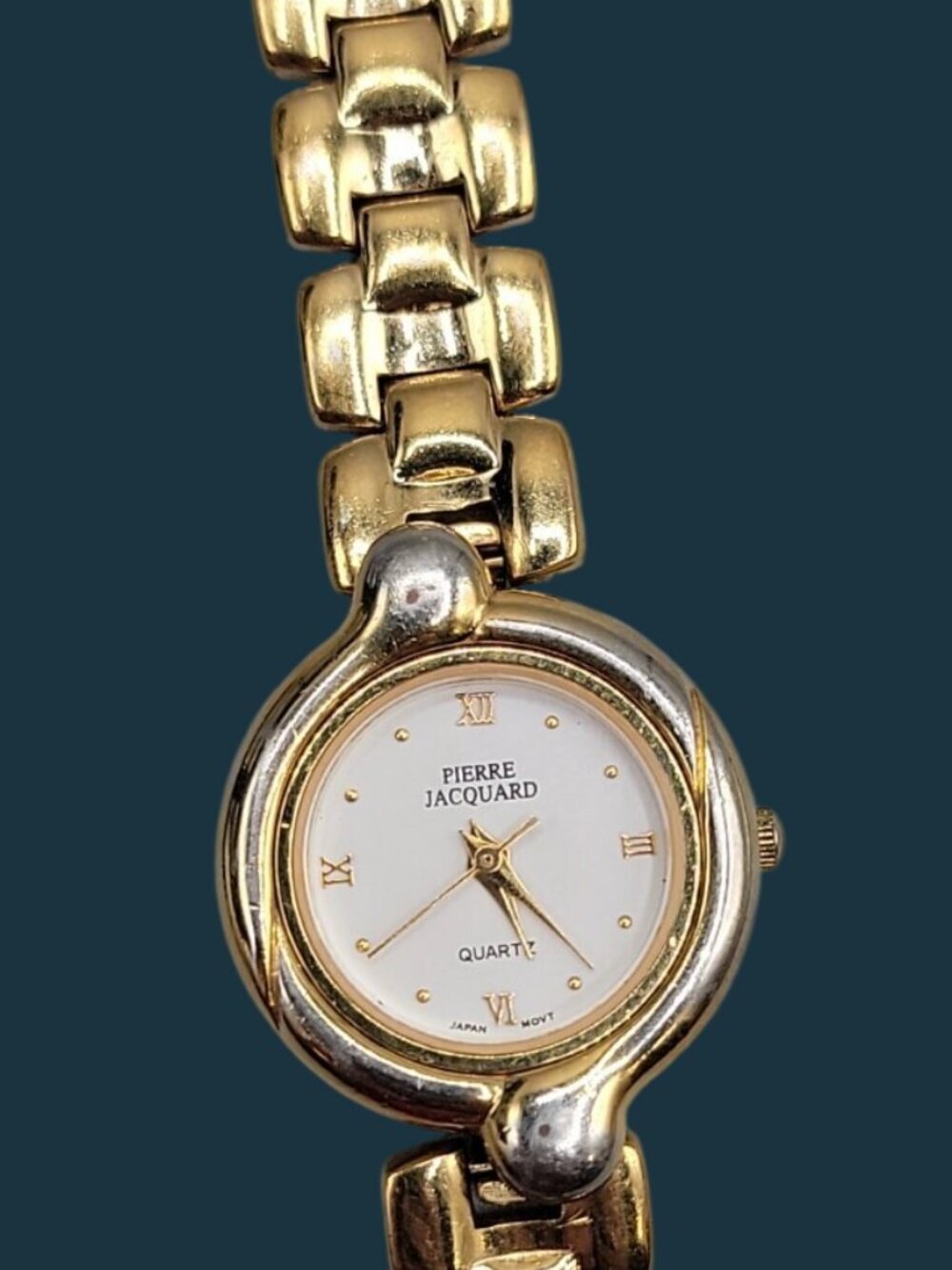 Pierre Jacquard Vintage Women's Watch 25.2mm White Dial Gold Tone 7" Flex Band - Picture 7 of 13